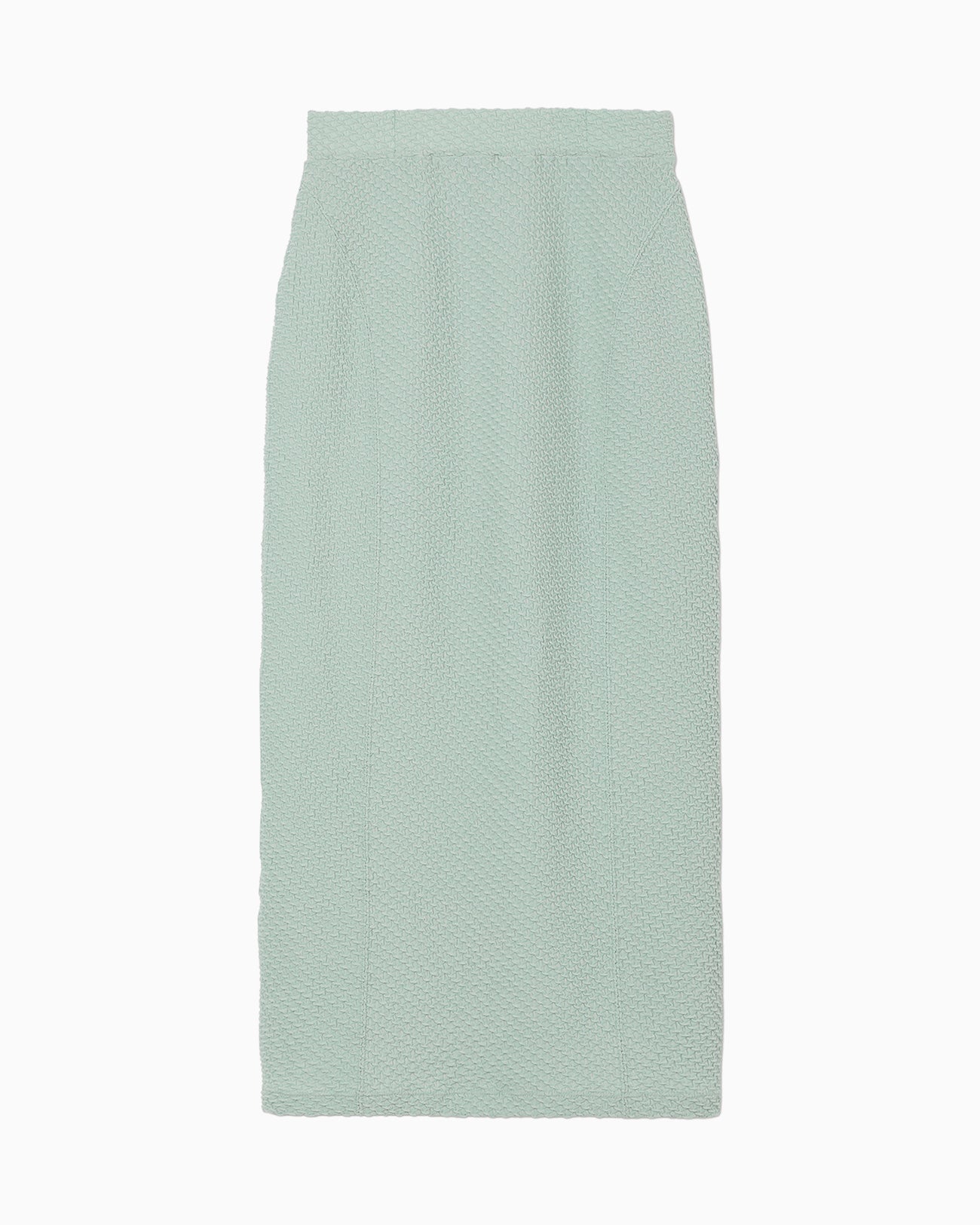 Shirring Jersey Jacquard Pencil Skirt - light blue