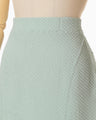 Shirring Jersey Jacquard Pencil Skirt - light blue