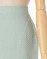 Shirring Jersey Jacquard Pencil Skirt - light blue