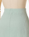 Shirring Jersey Jacquard Pencil Skirt - light blue