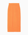 Shirring Jersey Jacquard Pencil Skirt - orange