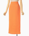 Shirring Jersey Jacquard Pencil Skirt - orange