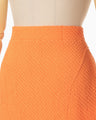Shirring Jersey Jacquard Pencil Skirt - orange