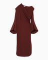 Double Jersey Asymmetric Dress - bordeaux