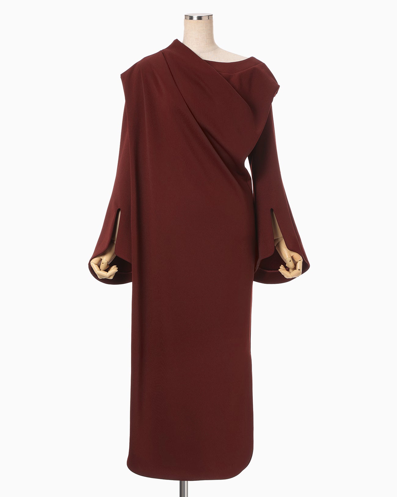 Double Jersey Asymmetric Dress - bordeaux