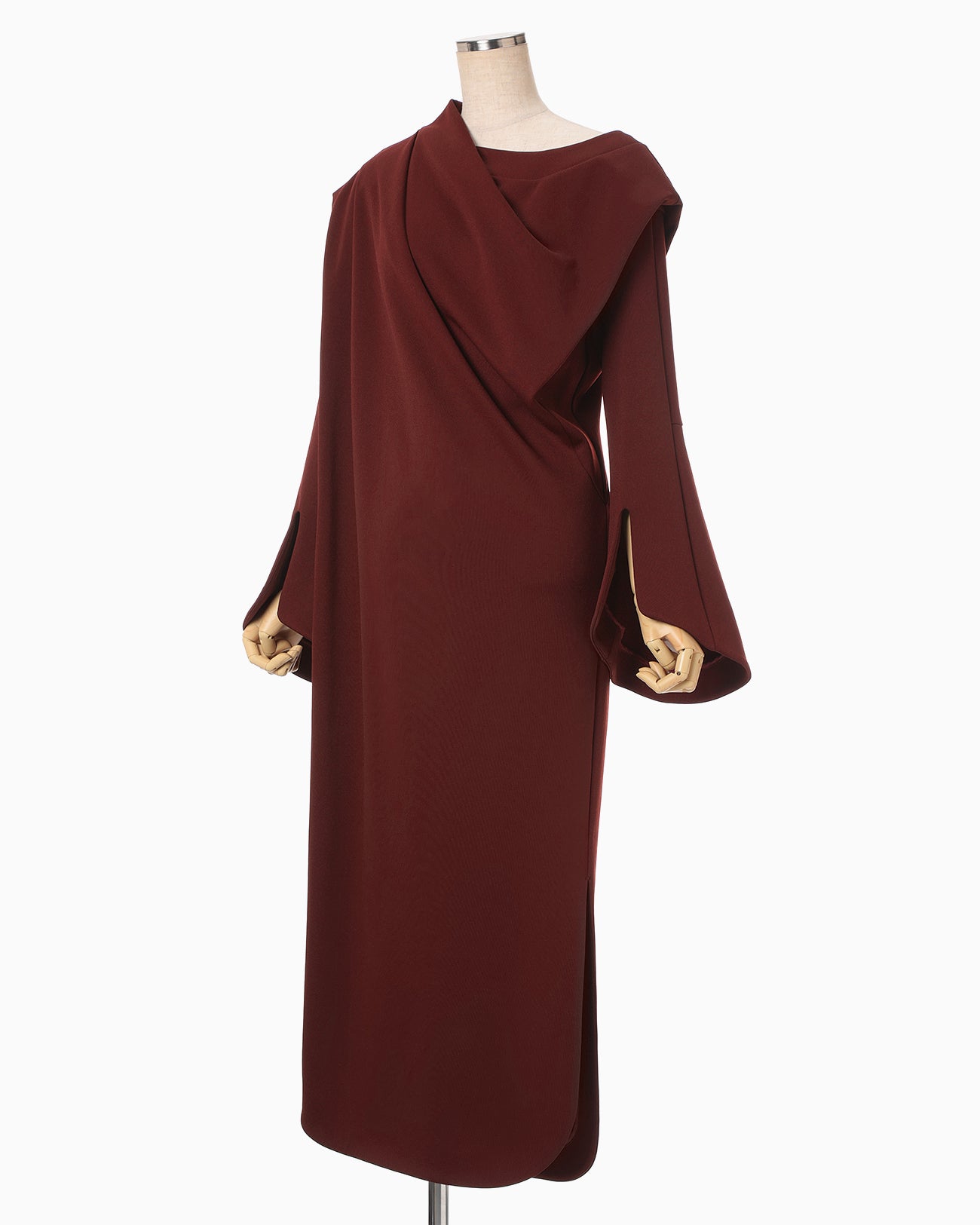 Double Jersey Asymmetric Dress - bordeaux