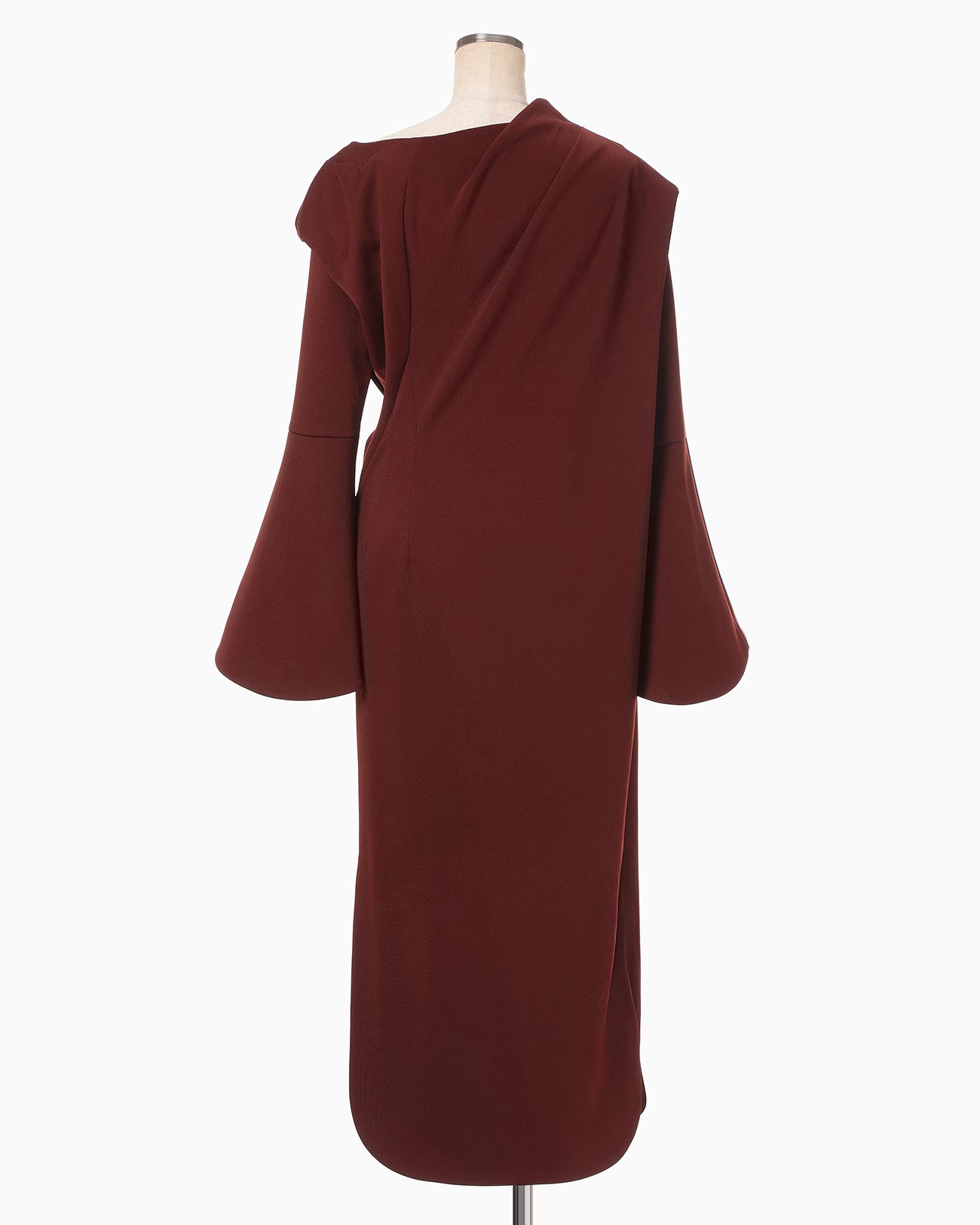 Double Jersey Asymmetric Dress - bordeaux