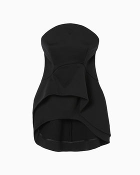 Double Jersey Asymmetric Bustier - black