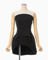 Double Jersey Asymmetric Bustier - black