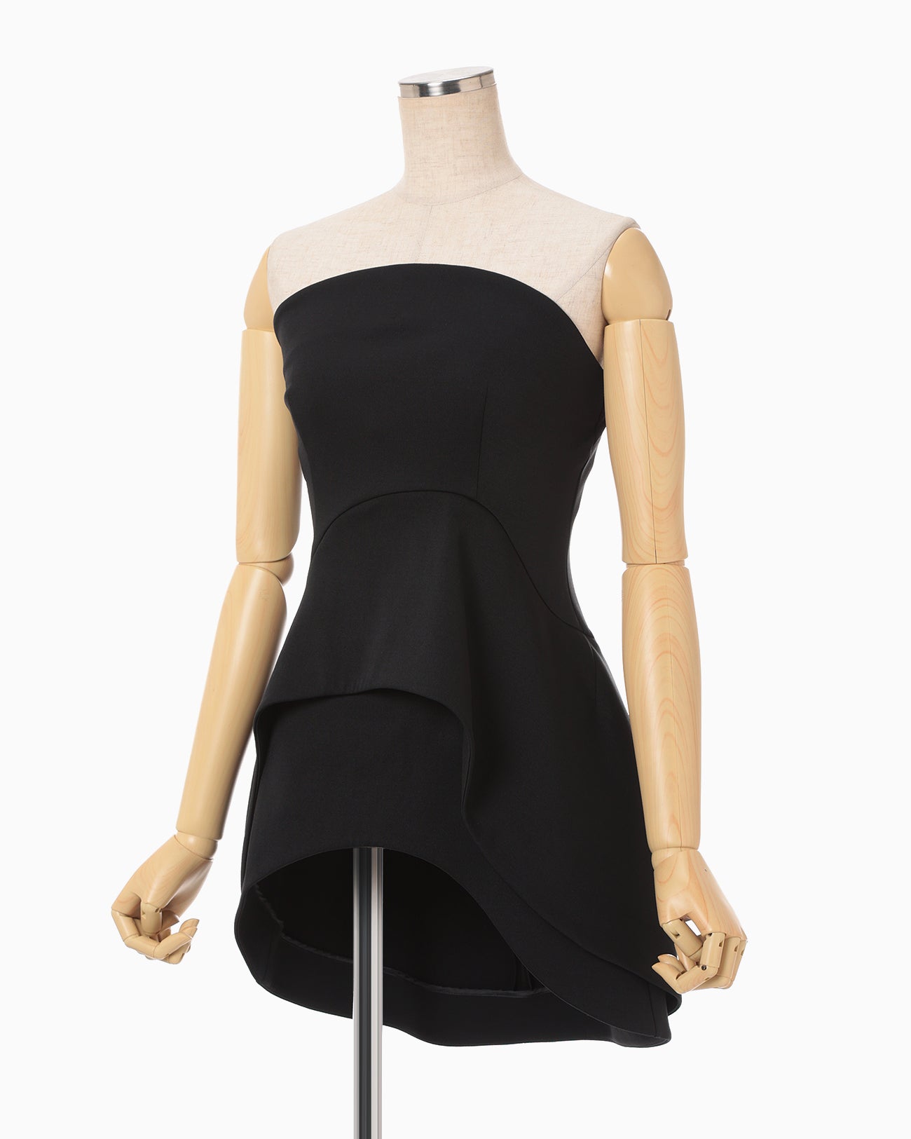 まめ◡̈︎* Cotton Jersey Asymmetry Top - black - Mame Kurogouchi