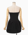 Double Jersey Asymmetric Bustier - black