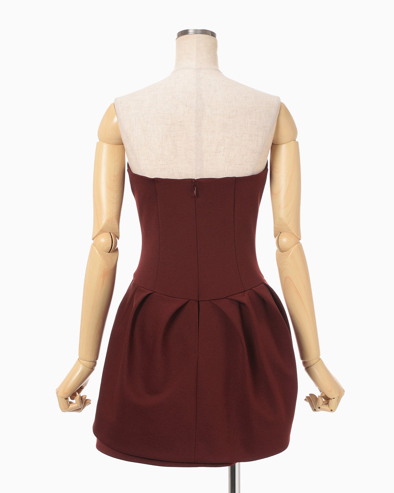 Double Jersey Asymmetric Bustier - bordeaux