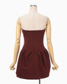Double Jersey Asymmetric Bustier - bordeaux
