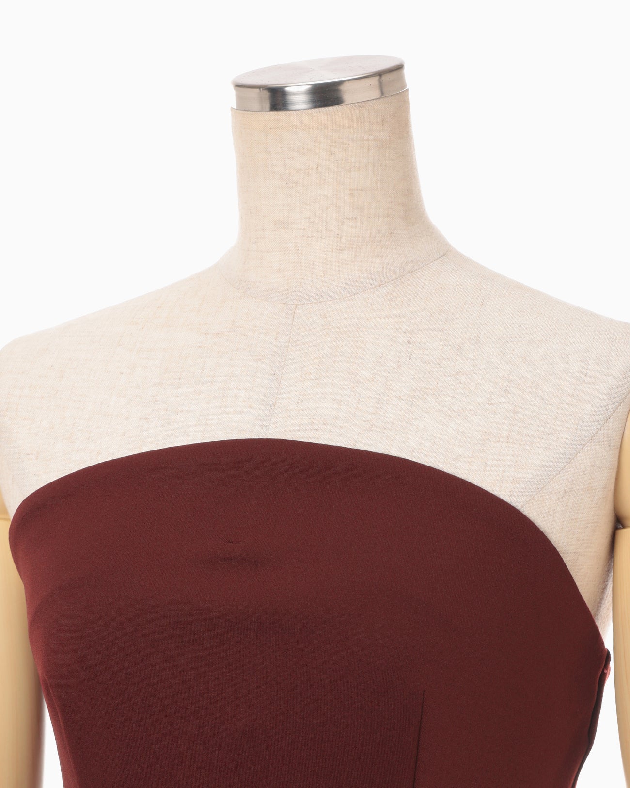 Double Jersey Asymmetric Bustier - bordeaux
