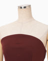 Double Jersey Asymmetric Bustier - bordeaux