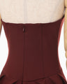 Double Jersey Asymmetric Bustier - bordeaux