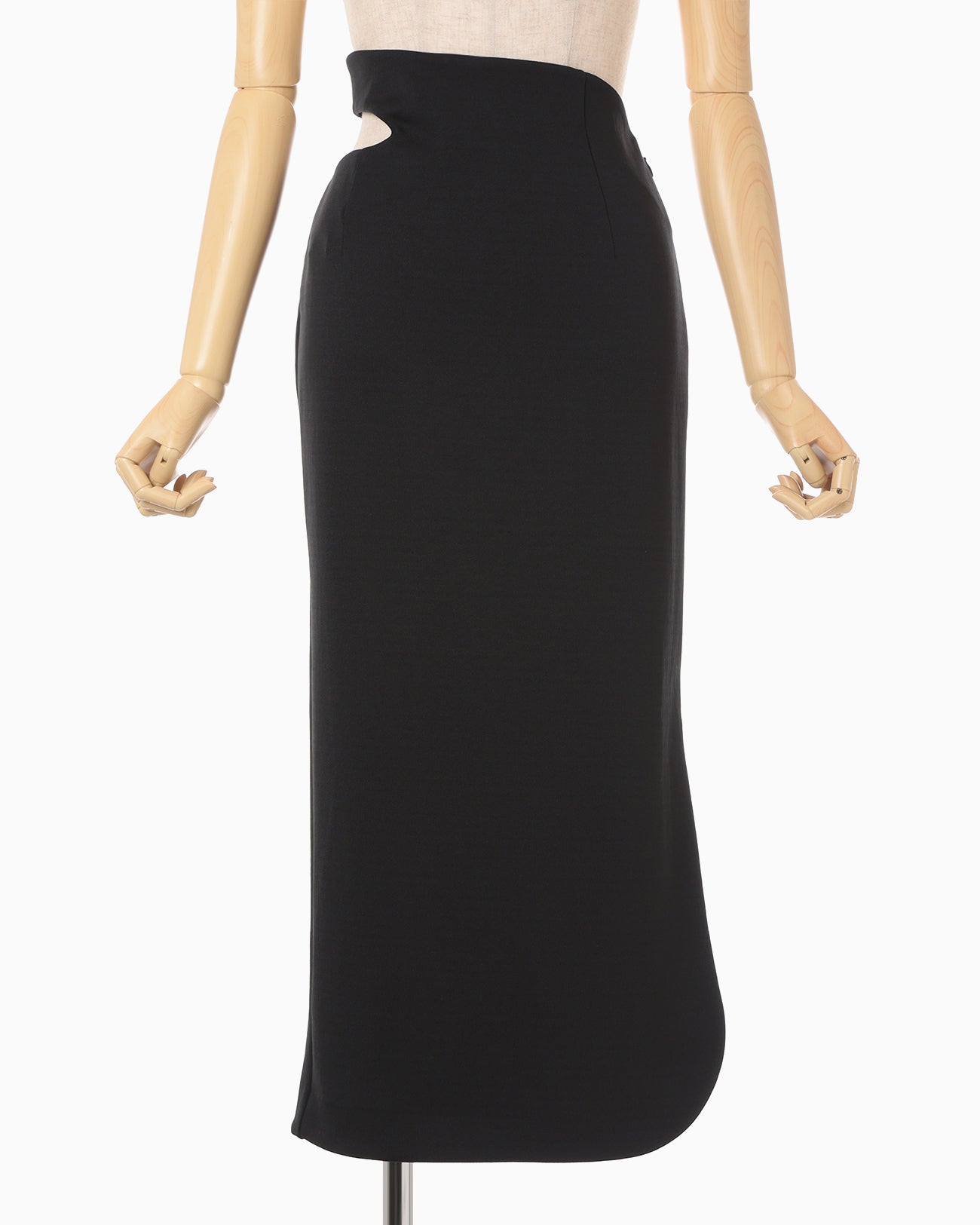 Double Jersey Asymmetric Skirt - black