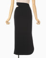 Double Jersey Asymmetric Skirt - black