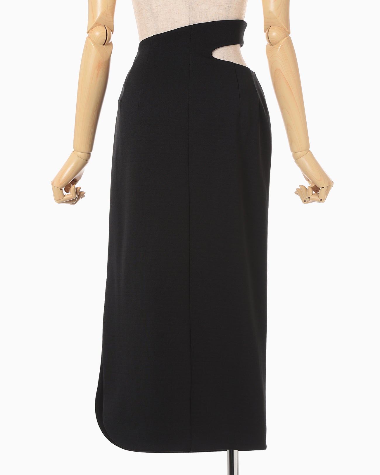 Double Jersey Asymmetric Skirt - black