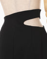 Double Jersey Asymmetric Skirt - black