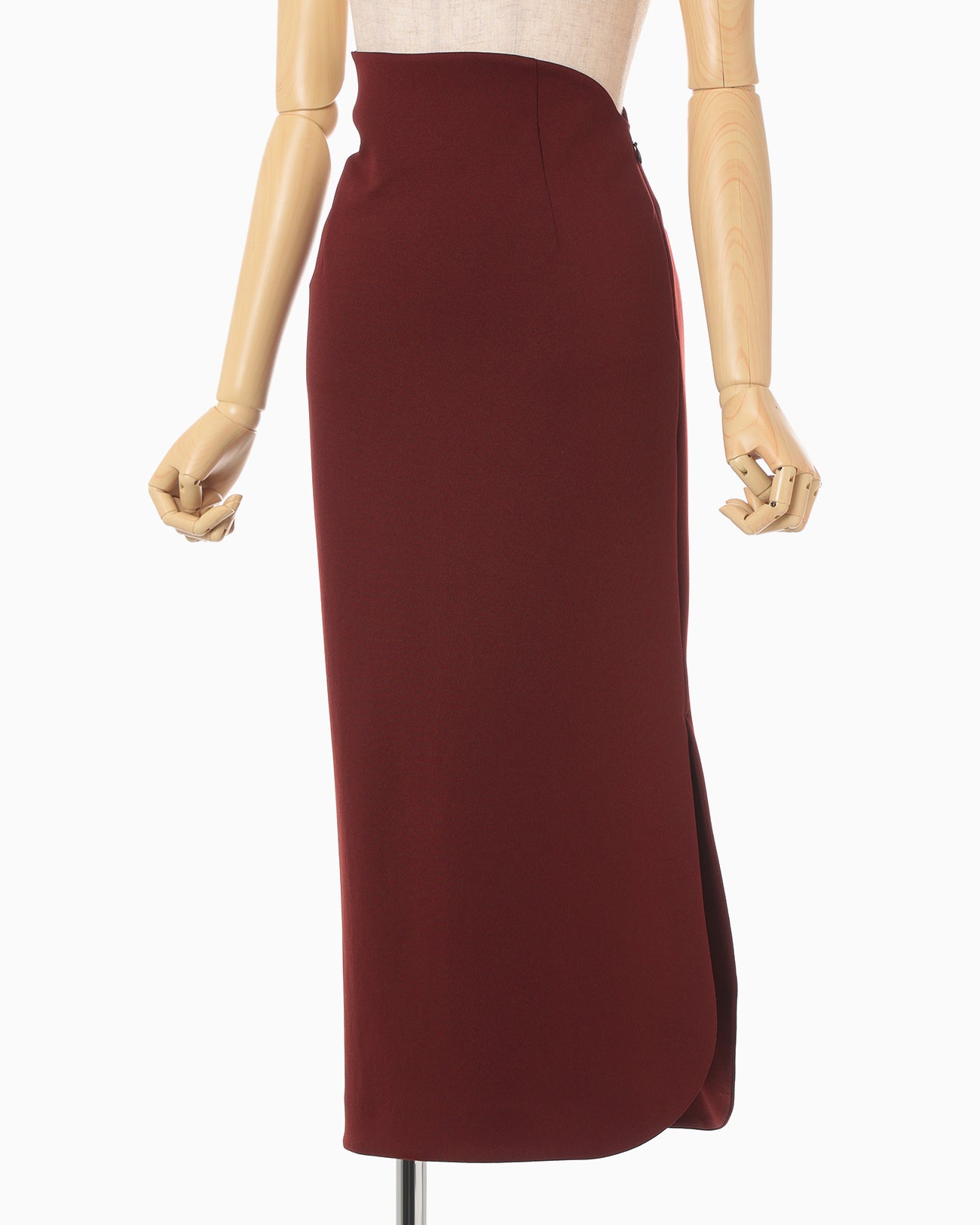 Double Jersey Asymmetric Skirt - bordeaux