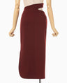 Double Jersey Asymmetric Skirt - bordeaux