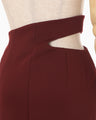 Double Jersey Asymmetric Skirt - bordeaux