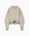 Floral Motif Embroidered Sweatshirts - beige