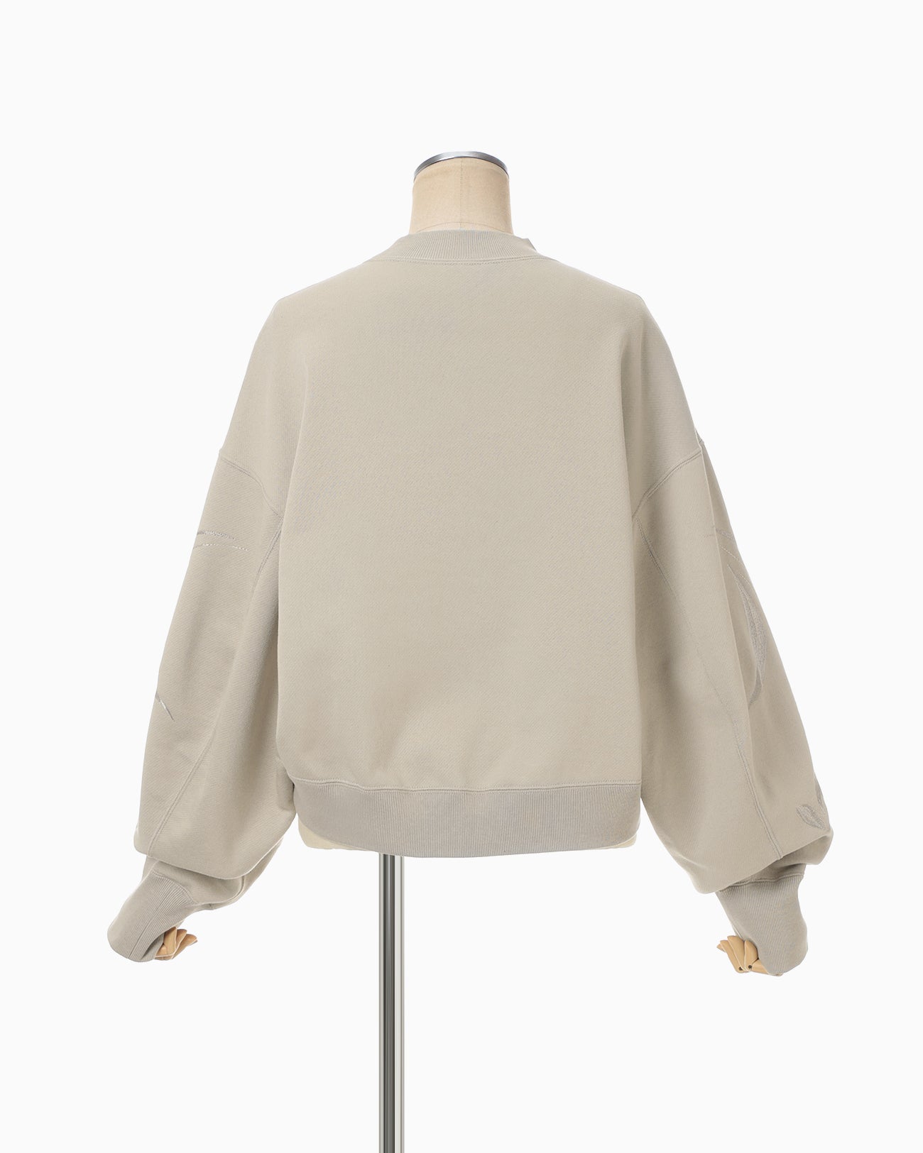 Floral Motif Embroidered Sweatshirts - beige