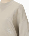 Floral Motif Embroidered Sweatshirts - beige