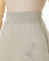 Floral Motif Embroidered Sweater Skirt - beige