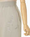 Floral Motif Embroidered Sweater Skirt - beige
