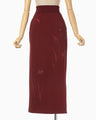 Floral Motif Embroidered Sweater Skirt - bordeaux