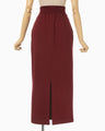 Floral Motif Embroidered Sweater Skirt - bordeaux