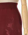 Floral Motif Embroidered Sweater Skirt - bordeaux