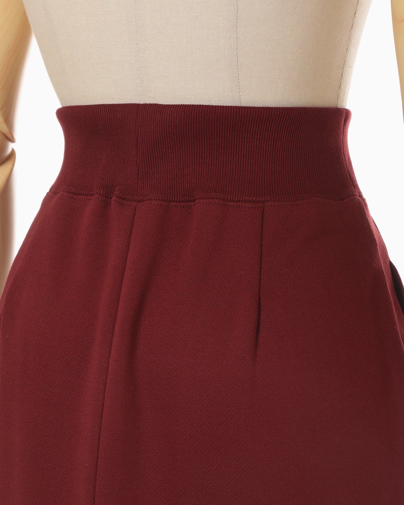 Floral Motif Embroidered Sweater Skirt - bordeaux
