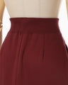 Floral Motif Embroidered Sweater Skirt - bordeaux