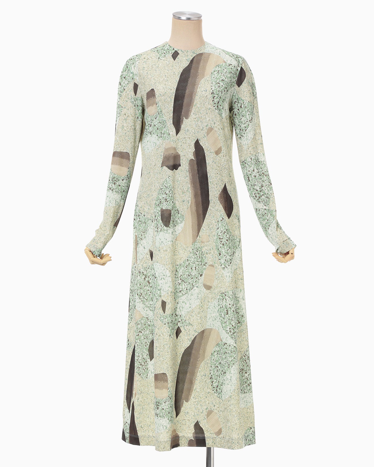 Marble Print Jersey Dress - green