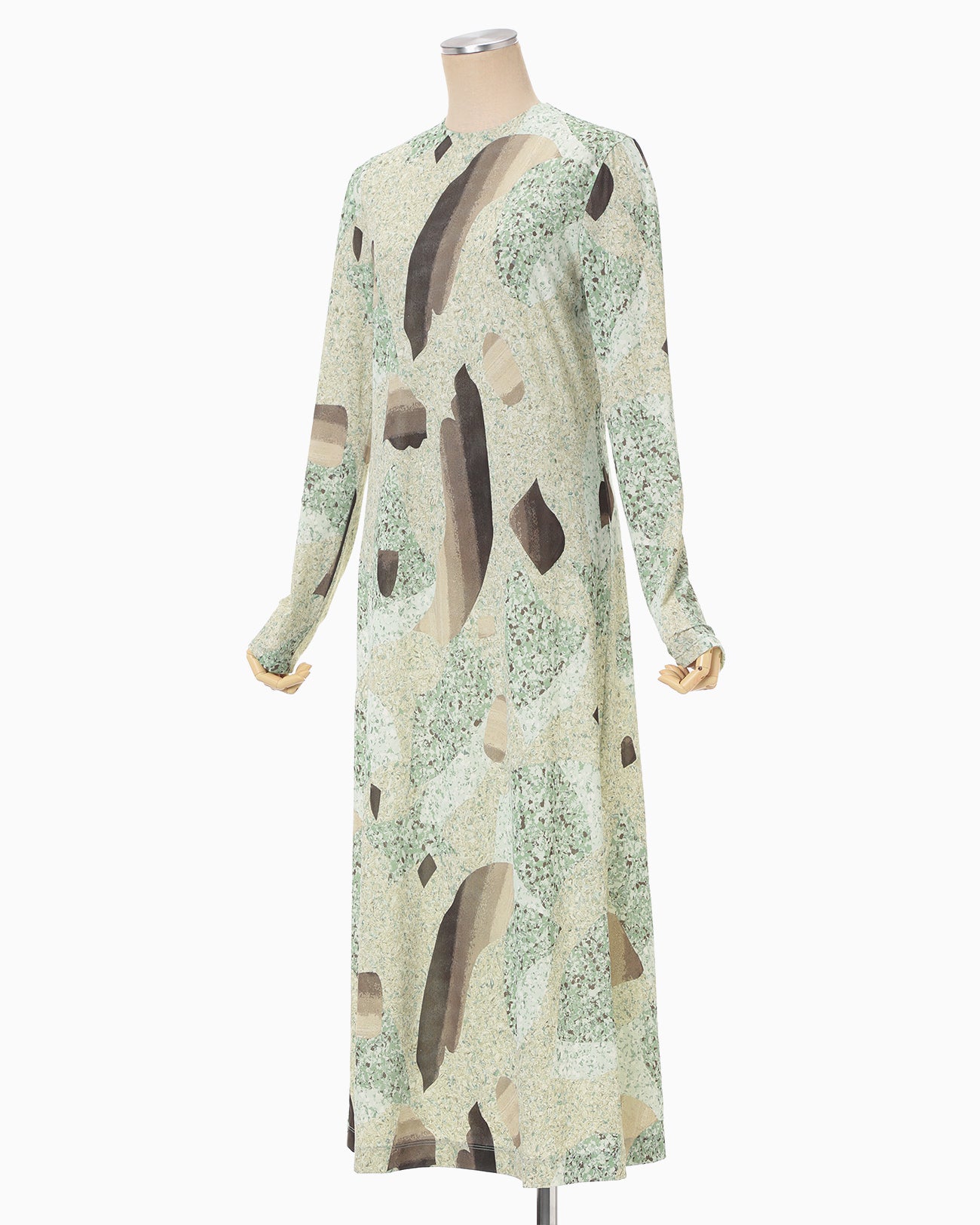 Marble Print Jersey Dress - green