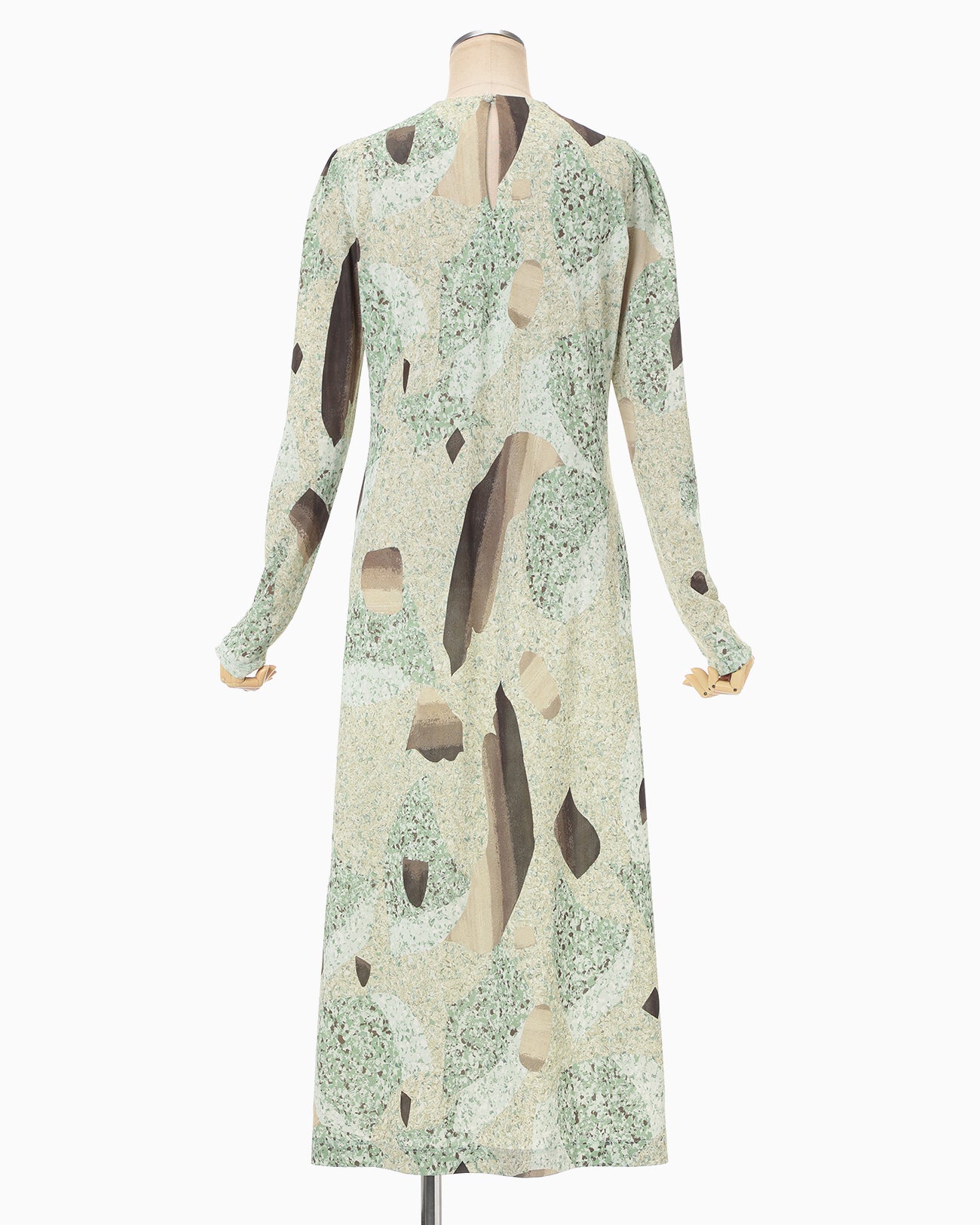 Marble Print Jersey Dress - green