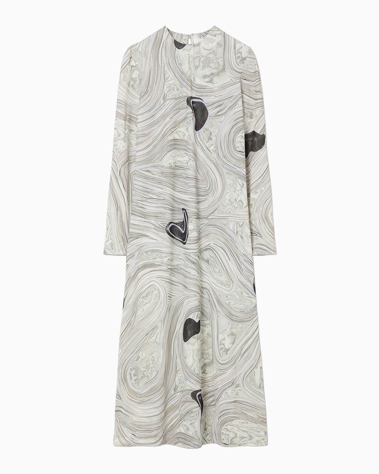 Marble Print Jersey Dress - grey