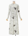 Marble Print Jersey Dress - grey