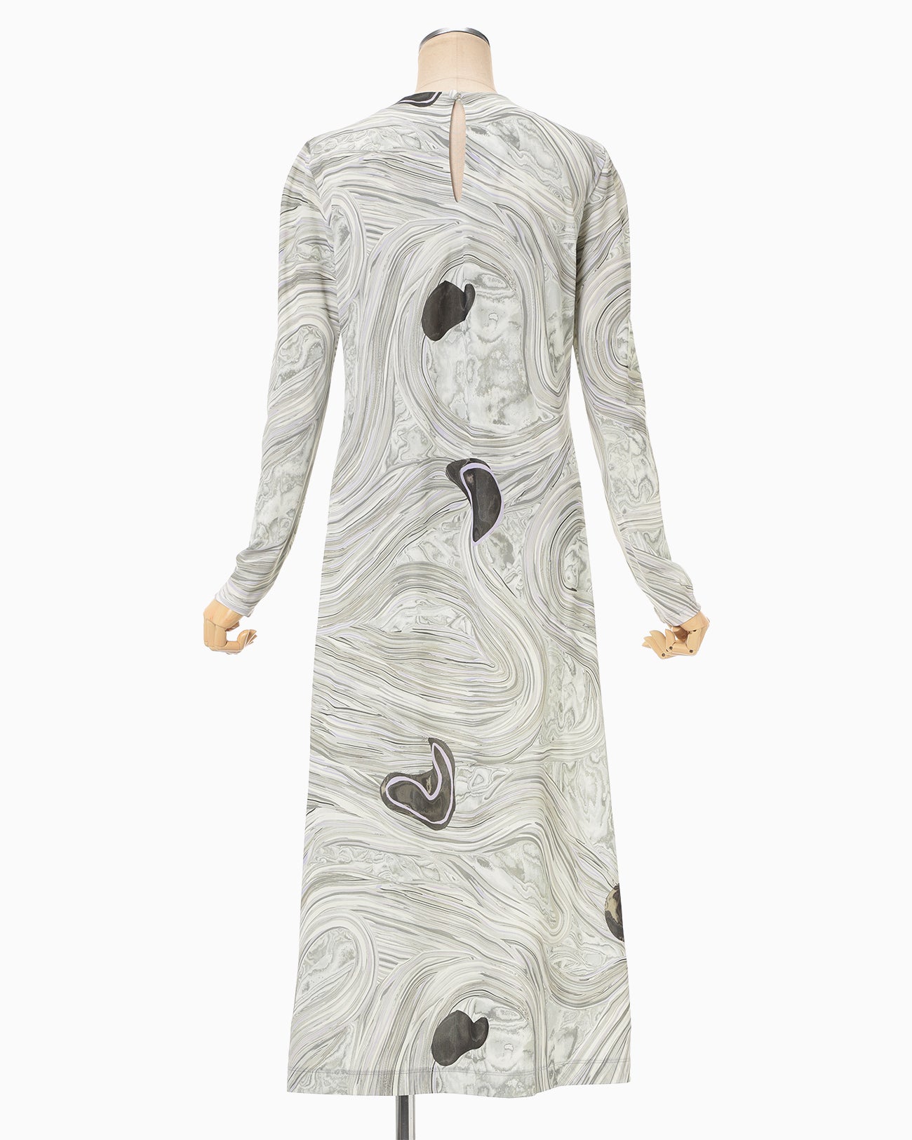 Marble Print Jersey Dress - grey