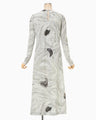 Marble Print Jersey Dress - grey