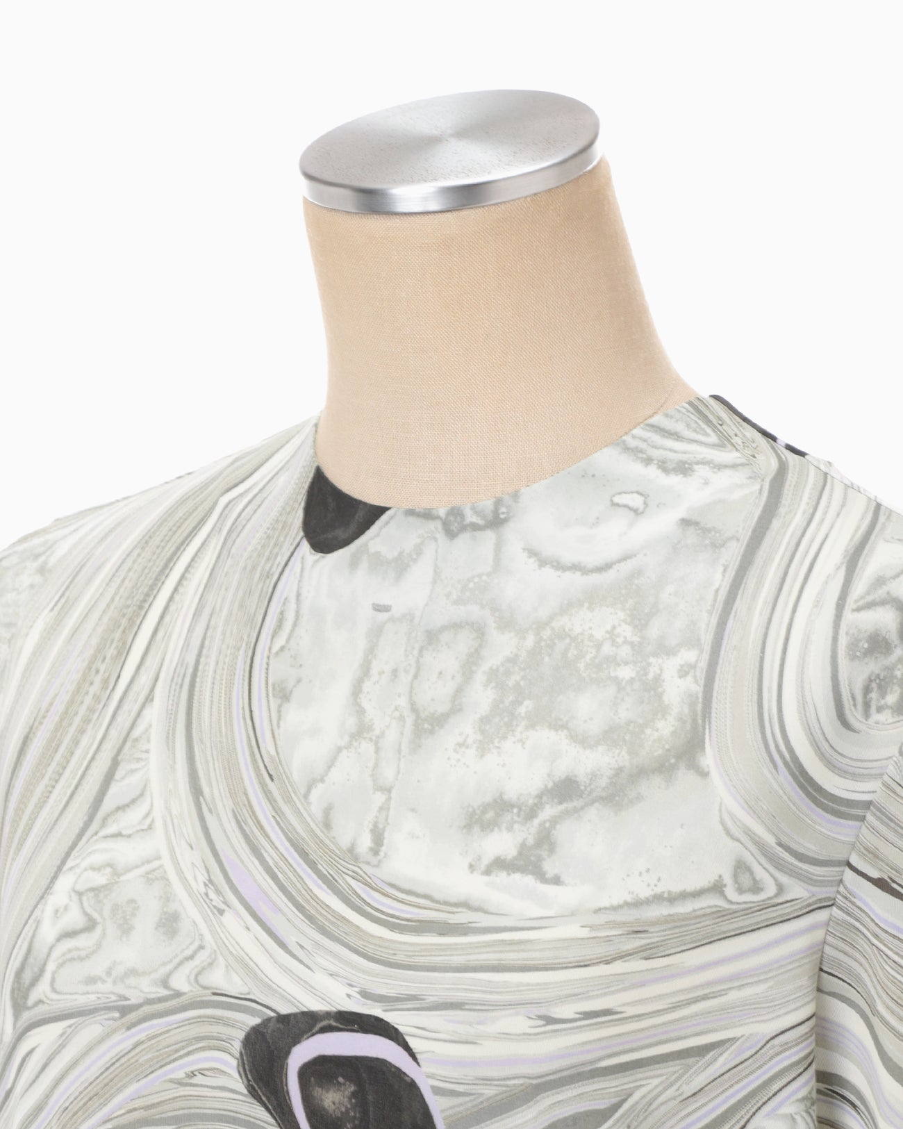 Marble Print Jersey Dress - grey