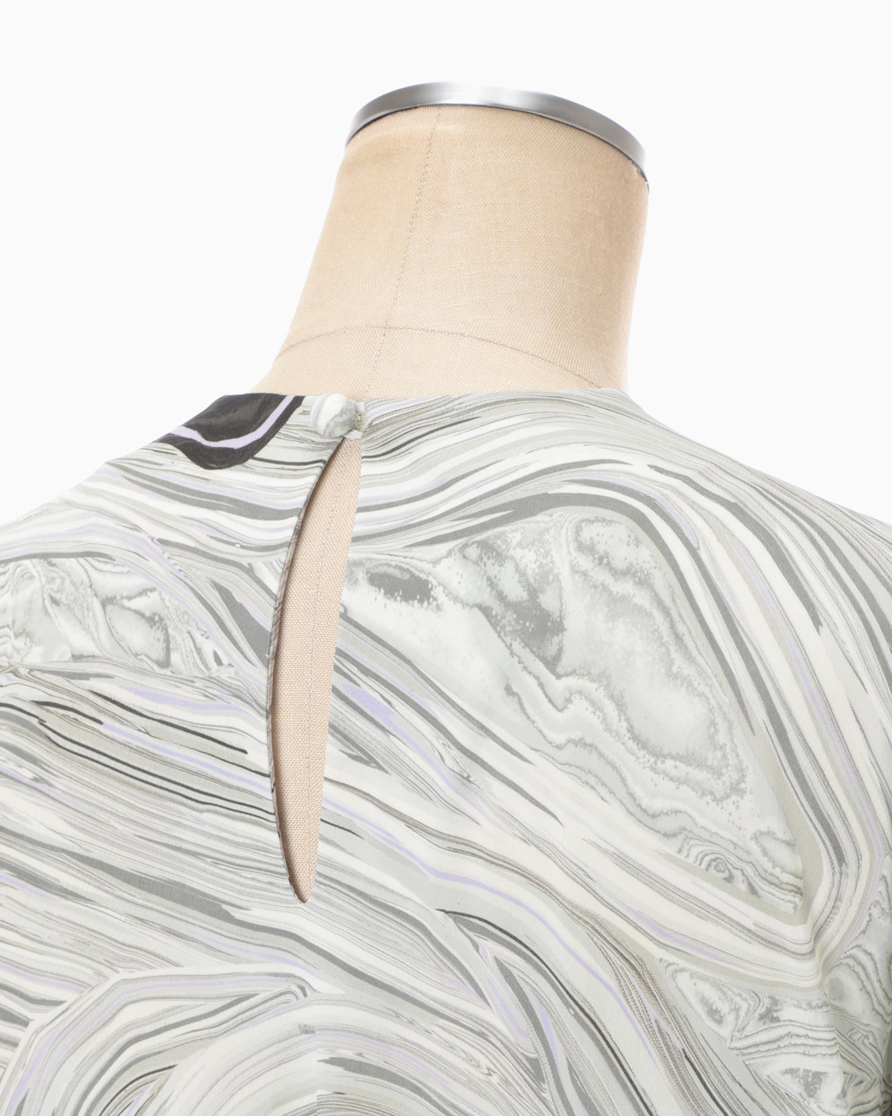 Marble Print Jersey Dress - grey