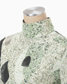 Marble Print Jersey High Neck Top - green