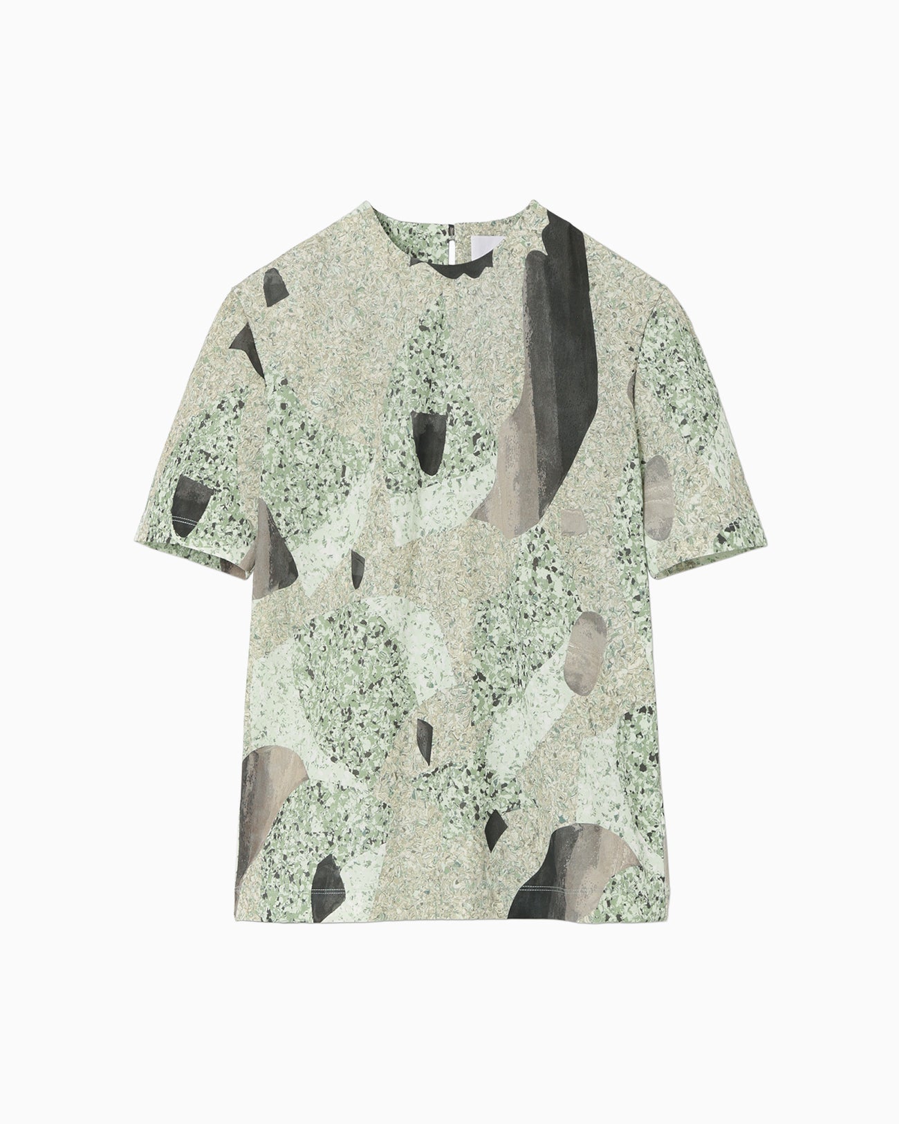 Marble Print Jersey Short Sleeve Top - green
