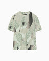 Marble Print Jersey Short Sleeve Top - green