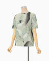 Marble Print Jersey Short Sleeve Top - green